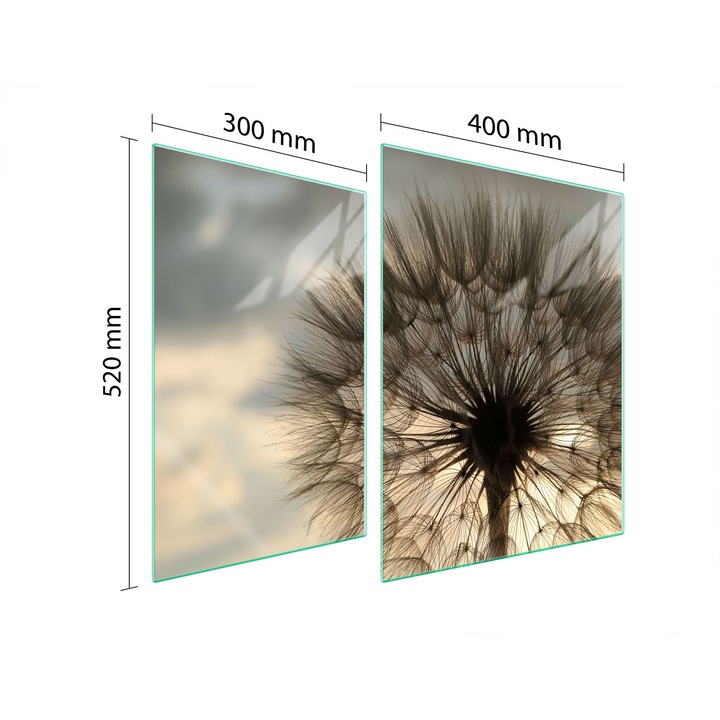 TMK ArtDeko üveg főzőlap védő, 30x40x52 cm, virágmintás, multifunkcionális