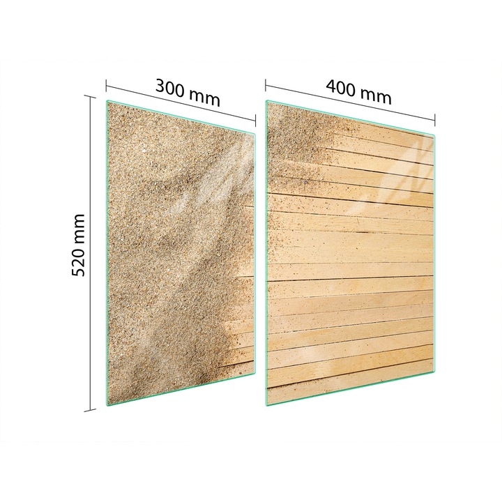 TMK ArtDeko üveg főzőlap védő, 30x40x52 cm, modern design, könnyen tisztítható, bézs