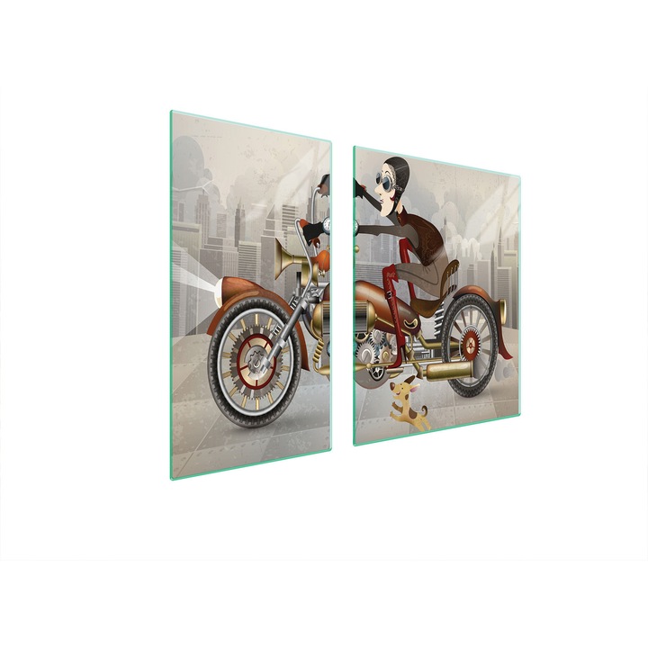 TMK ArtDeko üveg tűzhelyvédő lap, 30x60x52 cm, modern design, könnyen tisztítható