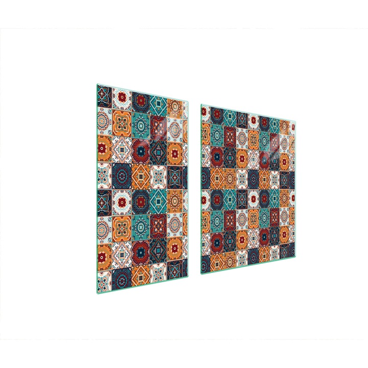 TMK ArtDeko üveg főzőlap védő, 30x60x52 cm, mozaik design, multifunkcionális