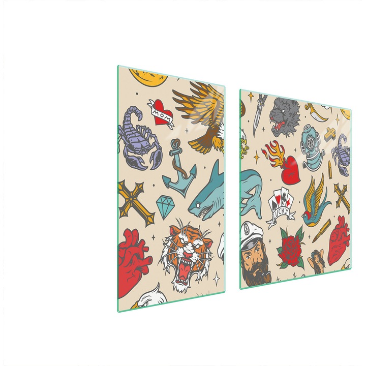 Üveg tűzhelyvédő lap 30x60x52 cm, TMK ArtDeko, modern design, könnyen tisztítható