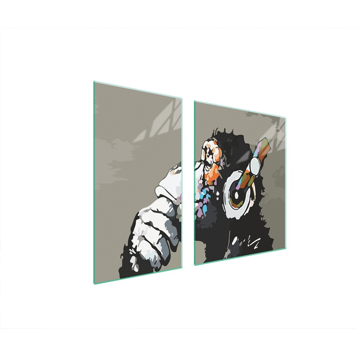 TMK ArtDeko Üveg főzőlapvédő 30x60x52 cm, modern design, magas hőmérsékletnek ellenálló, többszínű