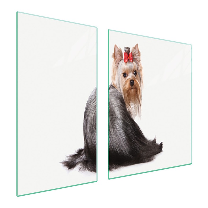 Üveg tűzhelyvédő lap 30x60x52 cm, TMK ArtDeko, modern design, könnyen tisztítható, fehér