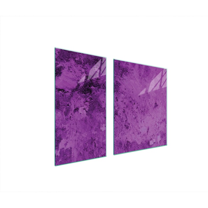 Üveg tűzhelyvédő lap 30x60x52 cm, TMK ArtDeko, modern design, könnyen tisztítható, lila