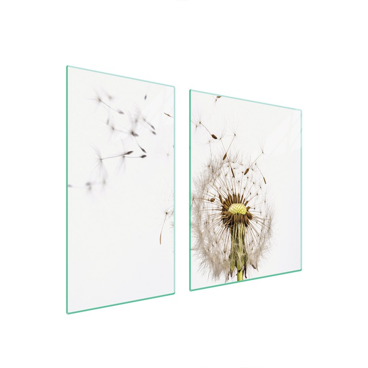 Üveg tűzhelyvédő lap 30x60x52 cm, TMK ArtDeko, modern design, könnyen tisztítható, fehér