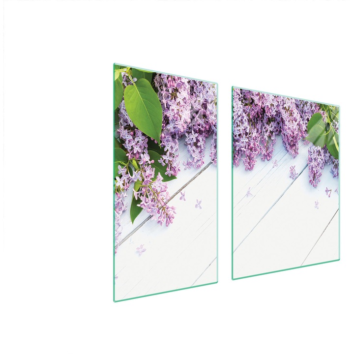 Üveg tűzhelyvédő lap 30x60x52 cm, TMK ArtDeko, modern design, könnyen tisztítható, többszínű