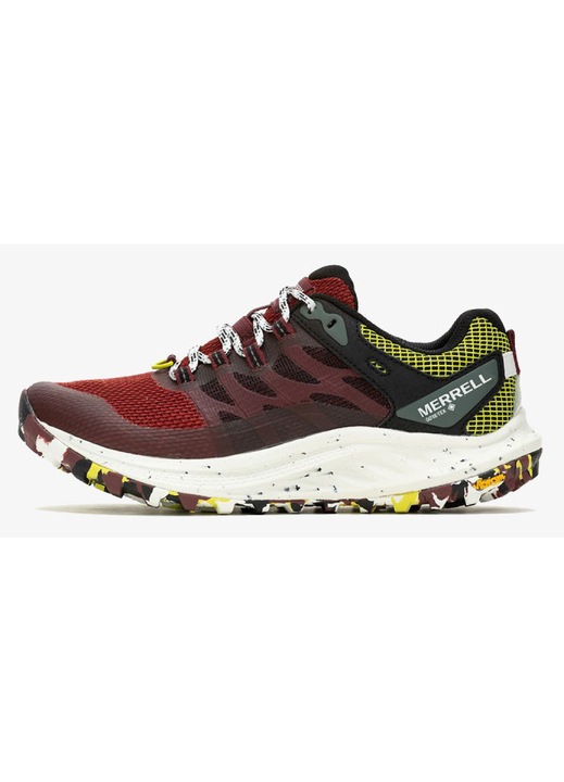 Pantofi sport barbati trekking Merrell Antora 3 Gore-tex, Alb/Visiniu/Verde neon, 40