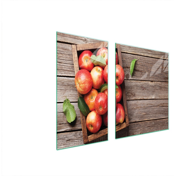 TMK ArtDeko üveg tűzhelyvédő lap, 30x60x52 cm, modern design, könnyen tisztítható, többszínű