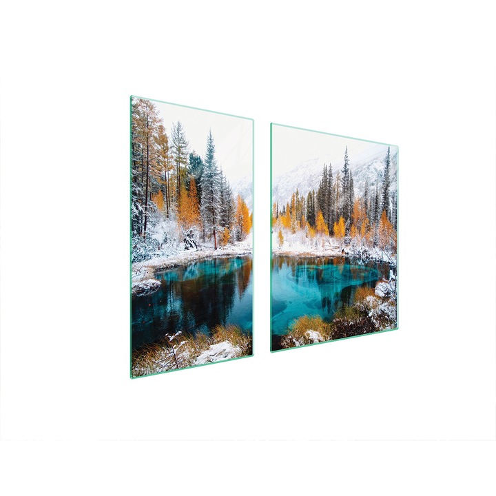 TMK ArtDeko üveg tűzhelyvédő lap, 30x60x52 cm, modern design, könnyen tisztítható, többszínű