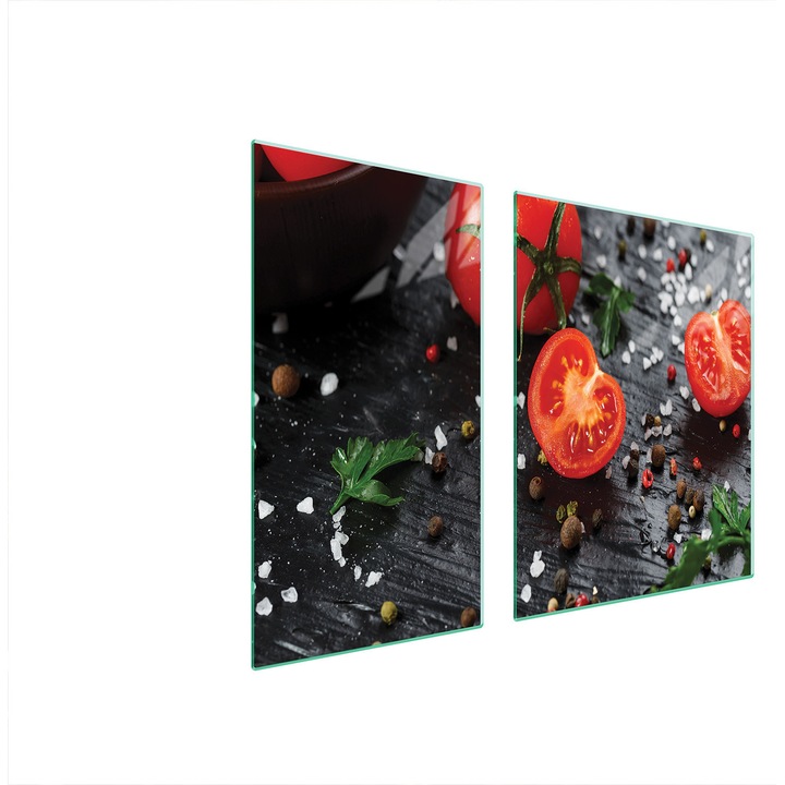 Üveg tűzhelyvédő lap 30x60x52 cm, TMK ArtDeko, modern design, könnyen tisztítható, átlátszó
