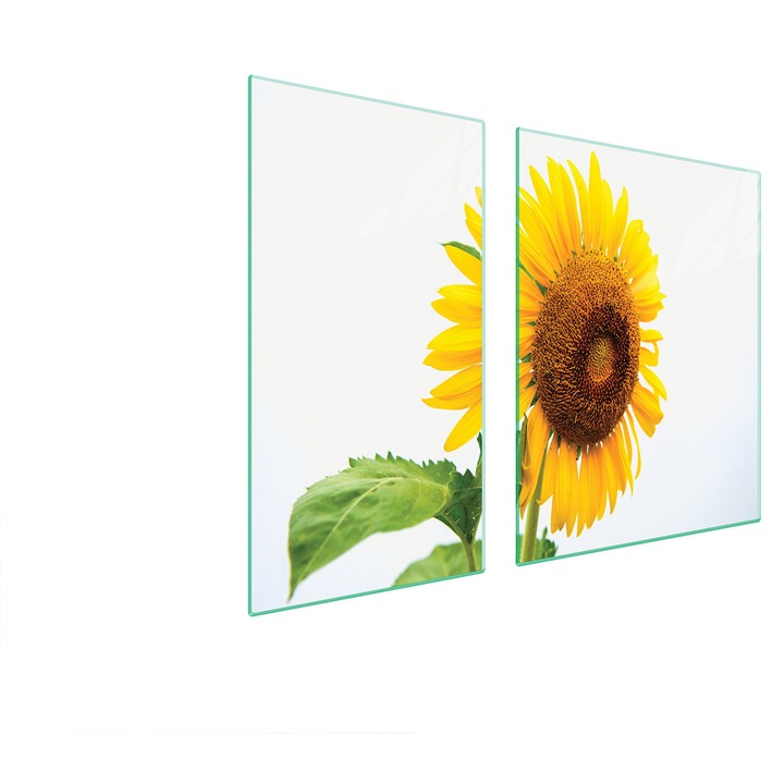 TMK ArtDeko üveg főzőlap védő, 30x60x52 cm, virágmintás, magas hőmérsékletnek ellenálló