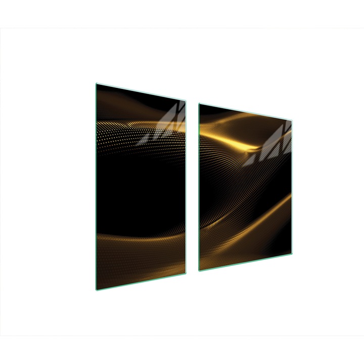 Üveg tűzhelyvédő lap 30x60x52 cm, TMK ArtDeko, modern design, hőálló, többszínű