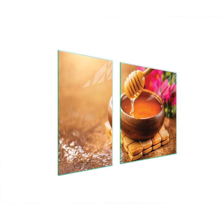 TMK ArtDeko üveg tűzhelyvédő, 30x60x52 cm, modern design, könnyen tisztítható, átlátszó