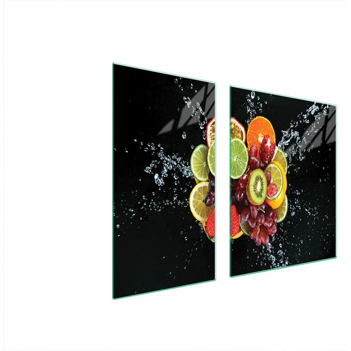 TMK ArtDeko üveg tűzhelyvédő, 30x60x52 cm, modern design, könnyen tisztítható, többszínű