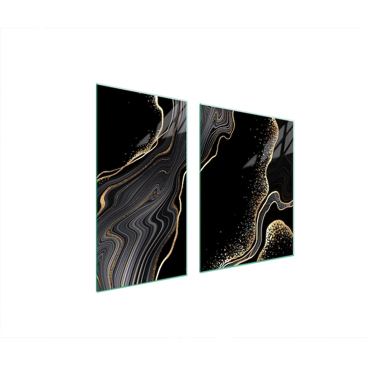 Üveg tűzhelyvédő lap 30x60x52 cm, TMK ArtDeko, márvány design, többfunkciós