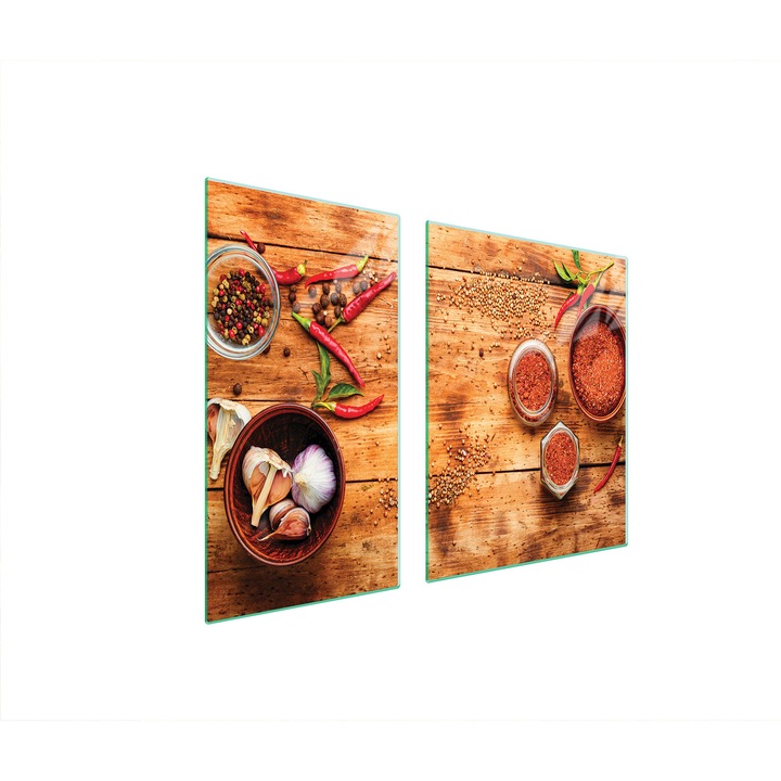 TMK ArtDeko üveg tűzhelyvédő lap, 30x60x52 cm, modern design, könnyen tisztítható, többszínű