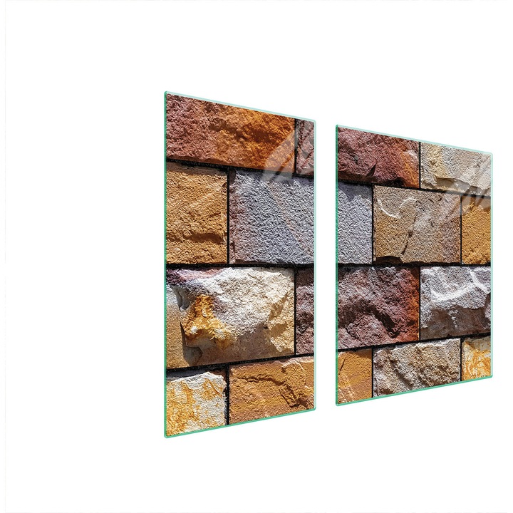 TMK ArtDeko üveg tűzhelyvédő lap, 30x60x52 cm, modern design, könnyen tisztítható, többszínű