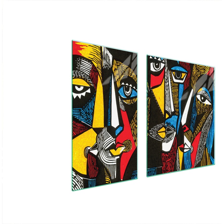 Üveg tűzhelyvédő lap 30x60x52 cm, TMK ArtDeko, modern design, magas hőmérsékletnek ellenálló, többszínű