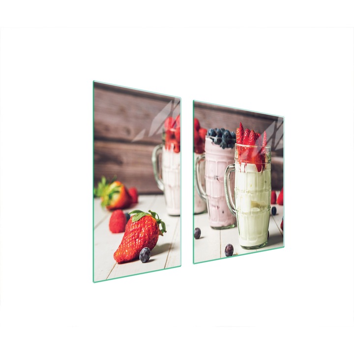 TMK ArtDeko üveg tűzhelyvédő lap, 30x60x52 cm, modern design, könnyen tisztítható, átlátszó