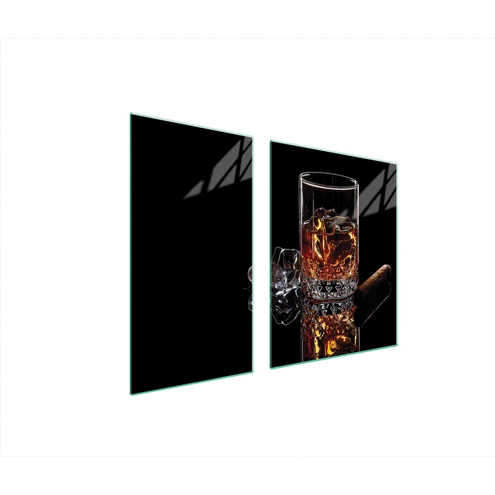 Üveg tűzhelyvédő lap 30x60x52 cm, TMK ArtDeko, modern design, könnyen tisztítható, átlátszó