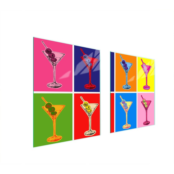 TMK ArtDeko üveg tűzhelyvédő lap, 40x45x52 cm, többszínű, sokoldalú felhasználás