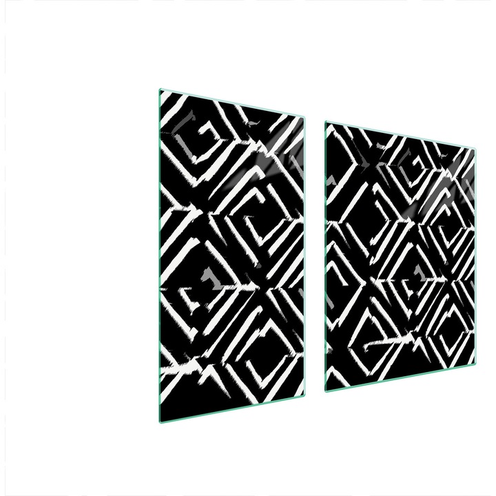 TMK ArtDeko üveg főzőlap védőlap, 30x60x52 cm, modern design, könnyen tisztítható