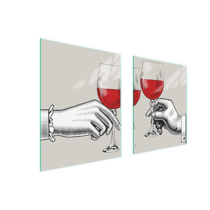 TMK ArtDeko üveg tűzhelyvédő lap, 40x45x52 cm, modern design, könnyen tisztítható, többszínű