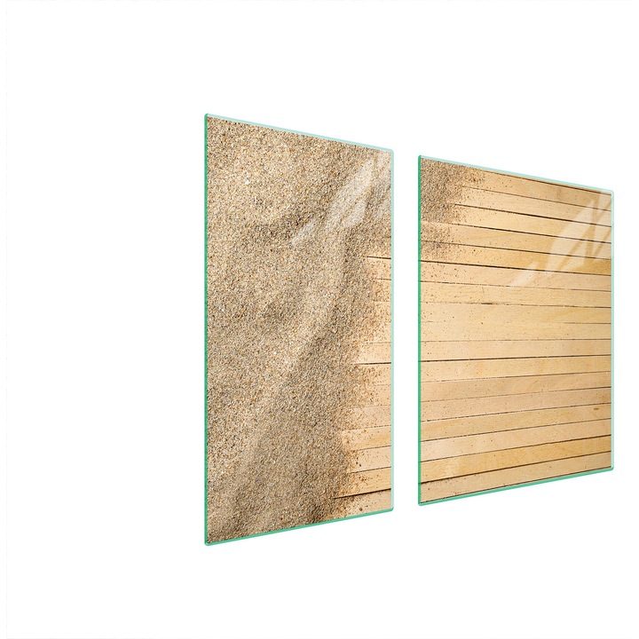 TMK ArtDeko üveg tűzhelyvédő lap, 30x60x52 cm, modern design, könnyen tisztítható, átlátszó