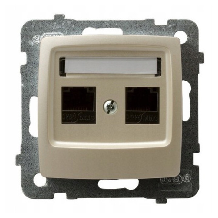 Priza Dubla Calculator OSPEL KARO GPK-2S/K/m/42, Cat. 5e