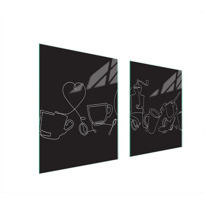 TMK ArtDeko üveg főzőlap védő, 40x45x52 cm, modern design, magas hőmérsékletnek ellenálló, többszínű