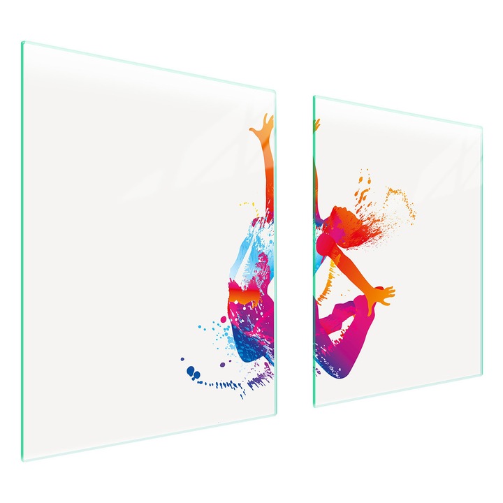 Üveg tűzhelyvédő lap 40x45x52 cm, TMK ArtDeko, modern design, könnyen tisztítható, átlátszó