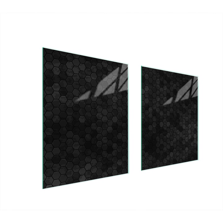 TMK ArtDeko üveg tűzhelyvédő lap, 40x45x52 cm, modern design, magas hőmérsékletnek ellenálló