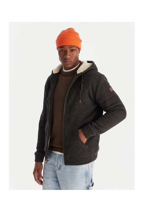 Geaca unisex Quiksilver Keller Sherpa, neagra, material sintetic