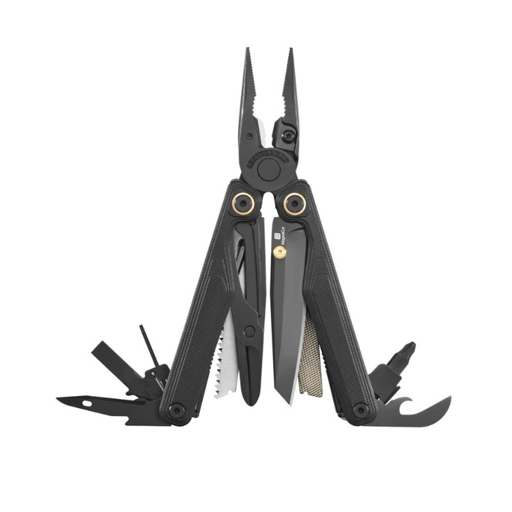 Instrument multifuncțional, Leatherman, Wave, Alpha, Obsidian, 10 instrumente, MagnaCut, Negru