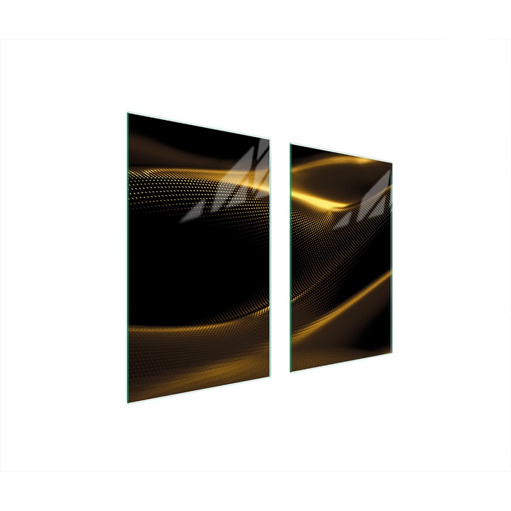 Placa de protectie din sticla pentru aragaz TMK ArtDeko, 40x35x52 cm, design modern, rezistent la temperaturi ridicate, multicolor