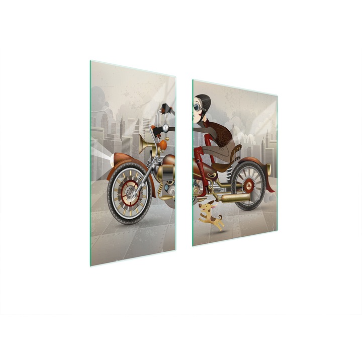 Üveg védőlemez, TMK ArtDeko, 40x35x52 cm, modern design, könnyen tisztítható, többszínű