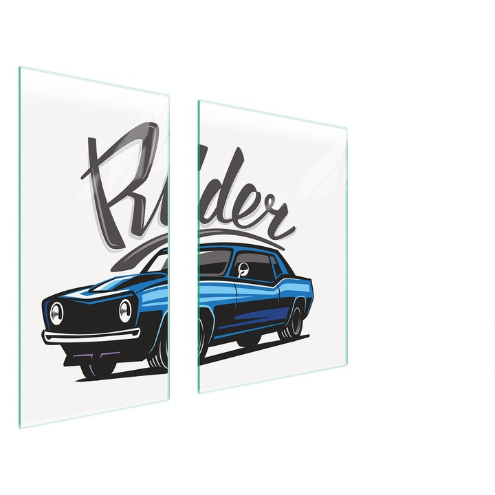 TMK ArtDeko üveg főzőlapvédő, 40x35x52 cm, főzőlapnyílással, magas hőmérsékletnek ellenálló, modern dizájn