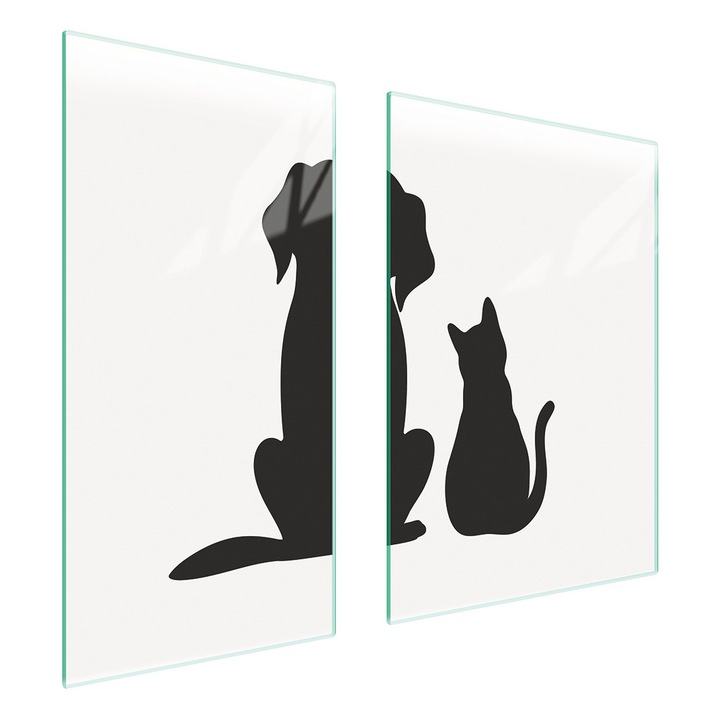 Üveg védőlemez, TMK ArtDeko, 40x35x52 cm, modern design, könnyen tisztítható