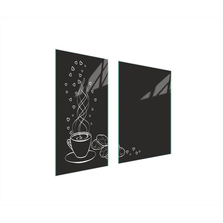 TMK ArtDeko üveg főzőlapfedél, 40x35x52 cm, főzőnyílás, magas hőmérsékletnek ellenálló, modern dizájn