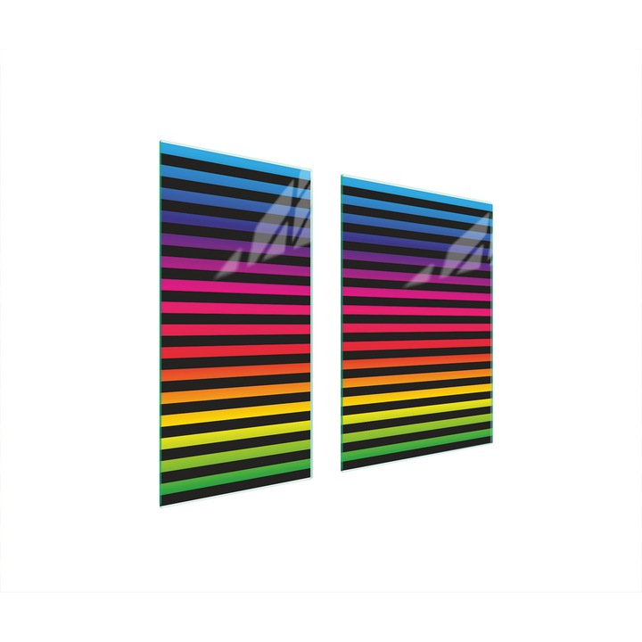 Üveg védőlap, TMK ArtDeko, 40x35x52 cm, többszínű, könnyű nyitás