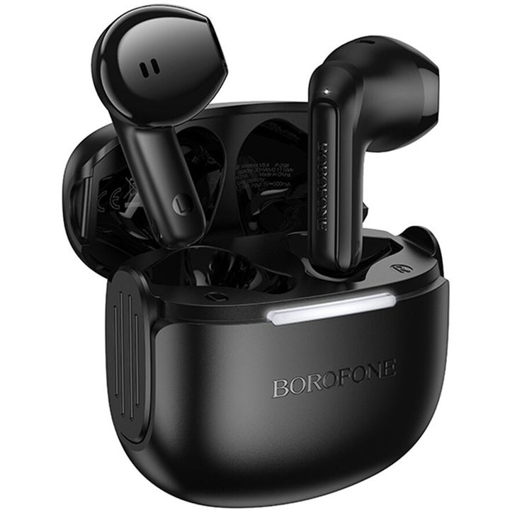 Borofone vezeték nélküli fülhallgató, fülbe helyezhető, Bluetooth 5.4, 4 óra üzemidő, fekete