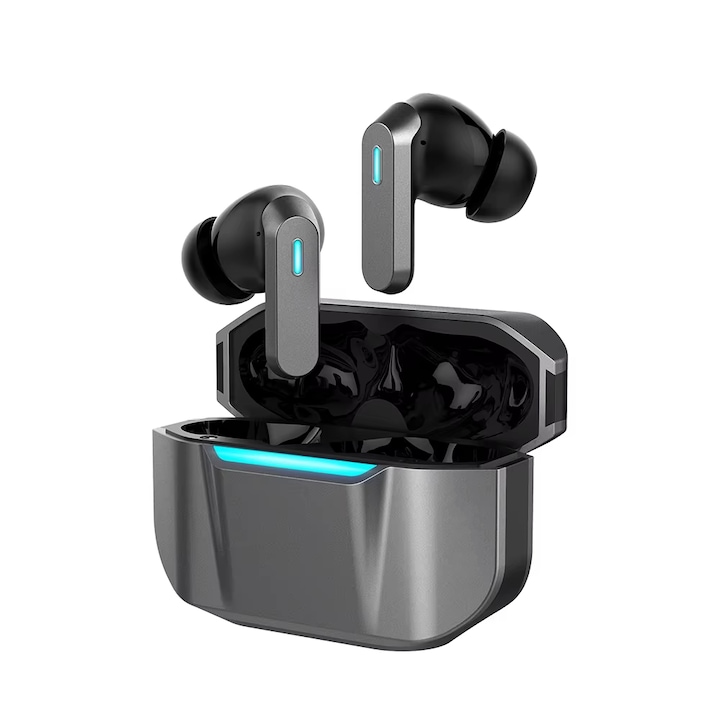 Casti Wireless Tovstore TG16, In Ear, IPX-5 ellenállás, 26 óra üzemidő, Szürke