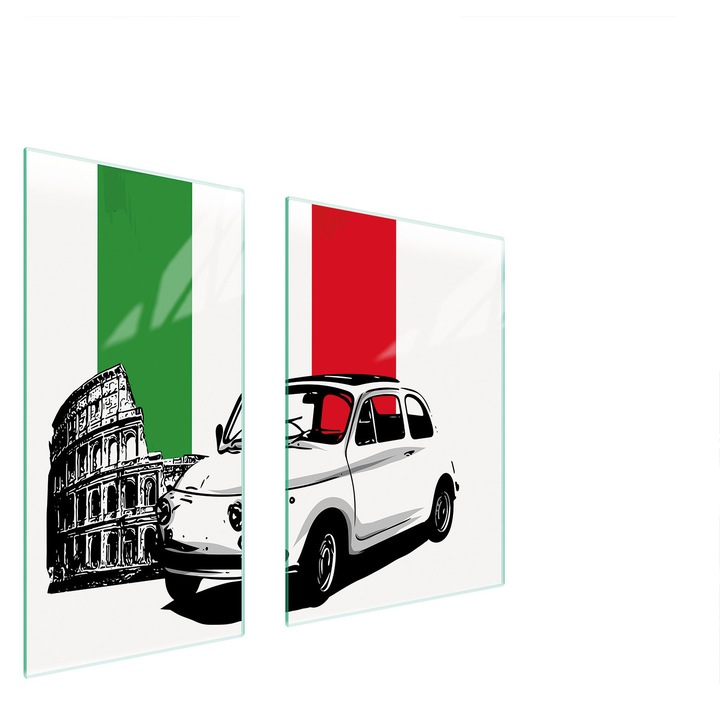 TMK ArtDeko üveg védőlap 40x35x52 cm, könnyű nyitás, magas hőmérsékletnek ellenálló, többszínű