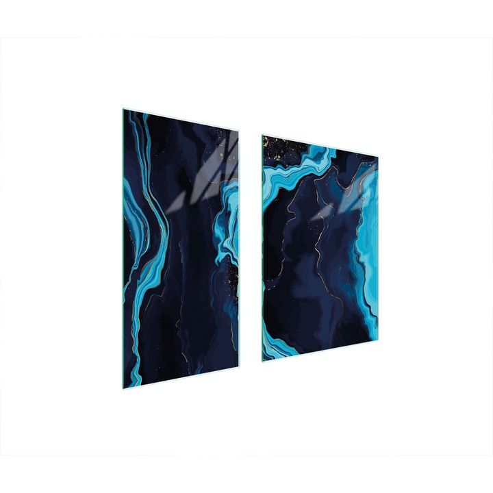 Üveg védőlemez, TMK ArtDeko, 40x35x52cm, márvány design, többfunkciós