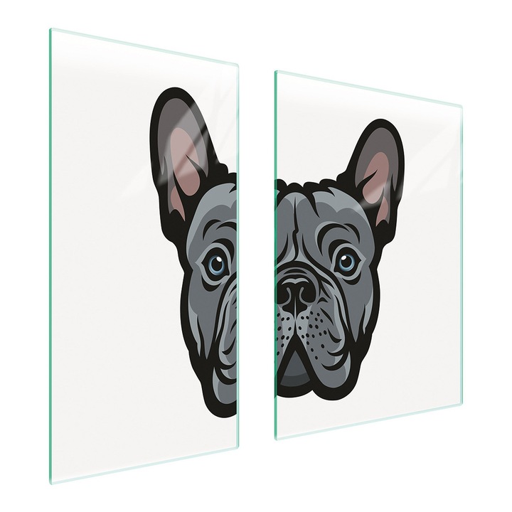 TMK ArtDeko üveg főzőlapvédő, 40x35x52 cm, főzőlapnyílás, magas hőmérsékletnek ellenálló, modern dizájn