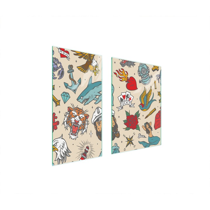 Üveg védőlap, TMK ArtDeko, 40x35x52 cm, modern design, multifunkcionális