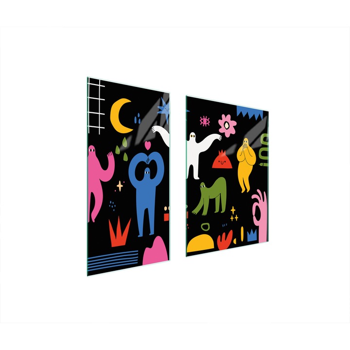 Üveg védőlap, TMK ArtDeko, 40x35x52 cm, modern design, multifunkcionális