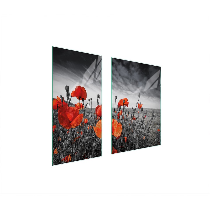 TMK ArtDeko üveg védőlap, 40x35x52 cm, főzőnyílás, magas hőmérsékletnek ellenálló, modern design