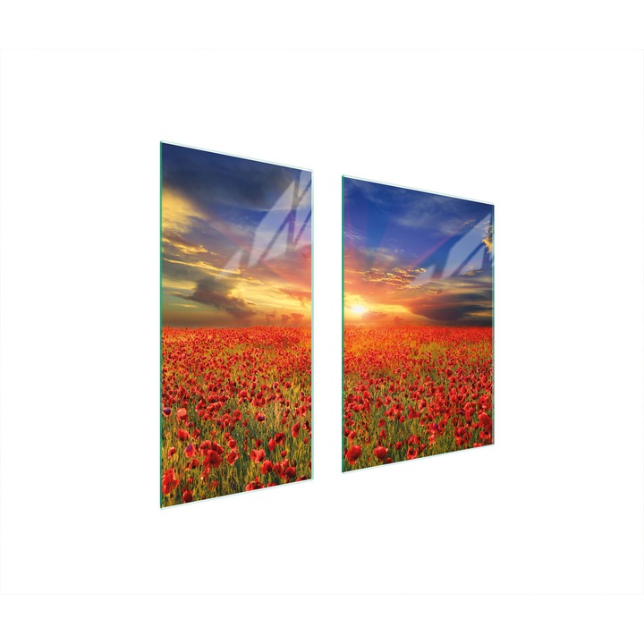 TMK ArtDeko üveg főzőlap védőlemez 40x35x52 cm, főzőlap nyílással, magas hőmérsékletnek ellenálló, modern dizájn