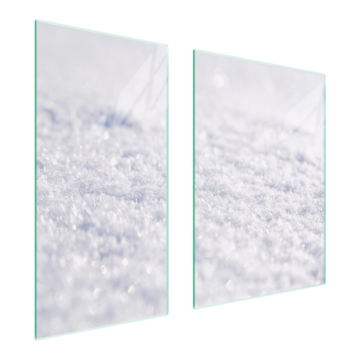 Üveg védőlap, TMK ArtDeko, 40x35x52cm, modern design, könnyen tisztítható, fehér